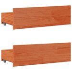 vidaXL Cadre de lit sans matelas avec tiroirs brun cire 140x200 cm pin