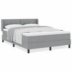 vidaXL Lit à ressort avec matelas gris clair  140 x 200 cm  tissu.