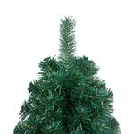 vidaXL Demi-arbre de Noël artificiel pré-éclairé et boules vert 210 cm