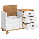 vidaXL Banc de rangement d'entrée ASKIM Blanc 100x39x62 cm Bois massif Pin