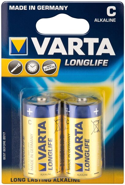 Blister de 2 Piles Longlife 4114 Baby C LR14 VARTA