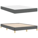 vidaXL Lit à ressorts avec matelas Gris foncé 160 x 200 cm tissu