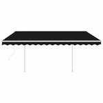 vidaXL Auvent automatique et capteur de vent et LED 4 5x3 m Anthracite