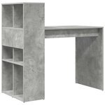 vidaXL Bureau Gris béton 108 x 55 x 103 5 cm Bois d'ingénierie