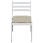 vidaXL Chaises à manger lot de 4 blanc hévéa solide et velours