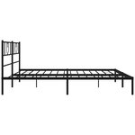 vidaXL Cadre de lit métal sans matelas avec tête de lit noir 200x200cm