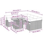 vidaXL Ensemble de canapé de jardin 9 Pièces Gris Poly rotin