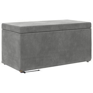 vidaXL Tabouret Gris foncé 81 x 41 x 40 cm Velours et Bois Composite