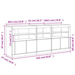 vidaXL Buffet avec lumières LED noir 162x37x67 cm