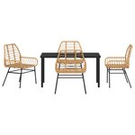 vidaXL Ensemble de dining de jardin 5 pièces marron poly rotin