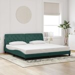 vidaXL Cadre de lit avec LED sans matelas vert foncé 200x200 cm velours