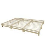 Lit familial XXL 270x200 cm en bois naturel avec sommier à lattes