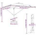 vidaXL Parasol cantilever Roma avec LEDs en sable  352 x 251 x 265 cm  en aluminium