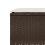 vidaXL Banc de jardin avec coussin marron 110x30x40 5cm résine tressée