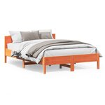 vidaXL Cadre de lit sans matelas cire marron 150x200cm bois pin massif