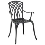 vidaXL Ensemble de salle à manger pour jardin 7 Pièces Noir Aluminium