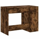Bureau table poste de travail meuble d'ordinateur informatique étude chêne fumé 102 x 50 x 75 cm bois d'ingénierie brun 02_0023570