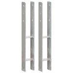 vidaXL Piquets de clôture 2 Pièces Argenté 8x6x60 cm Acier galvanisé