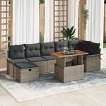 vidaXL Ensemble de canapé de jardin 8 Pièces Gris polyrotin