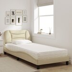 vidaXL Lit avec matelas Hvar crème 90x200 cm tissu