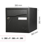 Boîte aux lettres Préface 1 porte   Noir décor RAL 9005D