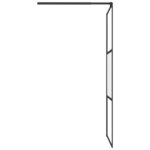 vidaXL Paroi de douche avec étagère Noir 100x195cm Verre ESG&Aluminium