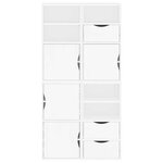 vidaXL Armoires latérales 4 Pièces ODDA blanc 40x24x79 cm bois massif pin
