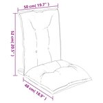 vidaXL Coussins de chaise à dossier bas lot de 2 rayures bleu/blanc
