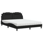 vidaXL Lit avec matelas noir 160x200 cm similicuir