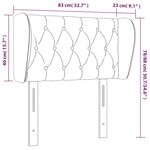 vidaXL Tête de lit avec oreilles Noir 83x23x78/88 cm Velours