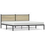 vidaXL Cadre de lit en métal sans matelas chêne sonoma 200x200 cm