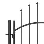 vidaXL Portail de clôture de jardin avec dessus en lance 5x1 5 m Noir