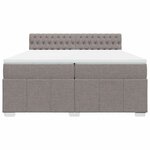 vidaXL Sommier à lattes de lit avec matelas Taupe 200x200 cm Tissu