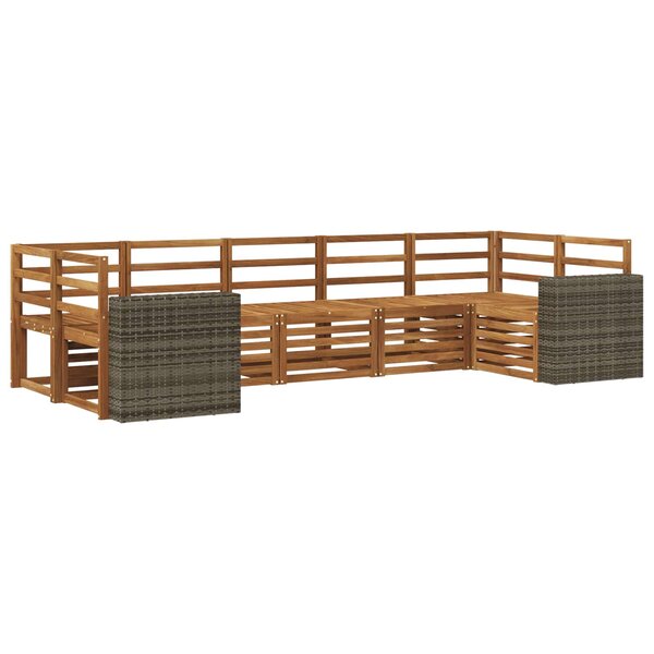 vidaXL Ensemble de canapés d'extérieur 7 pc Naturel