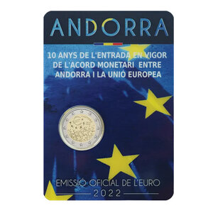 2 euros commémorative Andorre BU 2022 - Accord Monétaire.