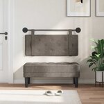 vidaXL Tête de lit suspendue Avec lumière LED Gris PU antique