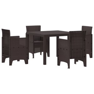 vidaXL Ensemble de salle à manger de jardin 5 pièces marron poly rattan