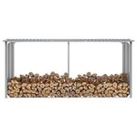 vidaXL Abri de stockage de bois Acier galvanisé 330x92x153 cm Gris