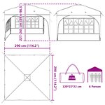 vidaXL Tente de fête pop-up 290 x 290 x 245 cm Crème