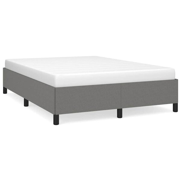 vidaXL Cadre de lit sans matelas gris foncé 137x190 cm tissu