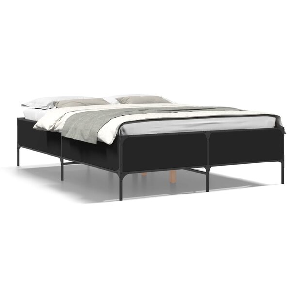 vidaXL Cadre de lit sans matelas noir 150x200 cm