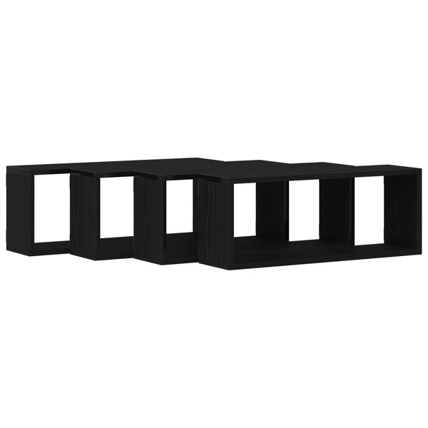 Set de 4 étagères murales vidaXL - Chêne noir - 60x15x23 cm - Fabriqué en bois reconstitué