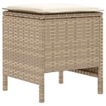 vidaXL 2 pc Pouf de Jardin Rotin PE Beige et crème