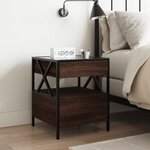 vidaXL Table de chevet avec LED infini chêne marron 40x40x51 cm