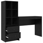 vidaXL Bureau avec rangement chêne noir bois d'ingénierie
