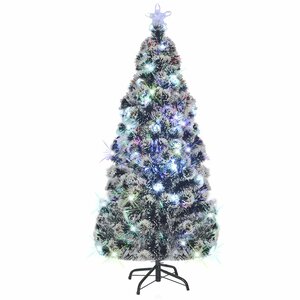 vidaXL Arbre de Noël pré-éclairé avec support 150 cm fibre optique