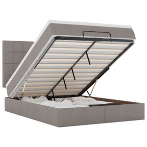 VidaXL Cadre de lit ottoman avec matelas taupe 140x190 cm tissu