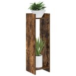 vidaXL Support de Plante Chêne fumé 30 x 30 x 100 cm Bois d'ingénierie