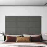 vidaXL Panneaux muraux 12 Pièces Gris foncé 60x30 cm Velours 2 16 m²