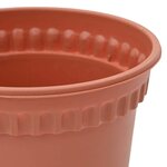 vidaXL Pot à fleurs rond 24 Pièces Rouge brique Ø 19 x 16 cm Plastique